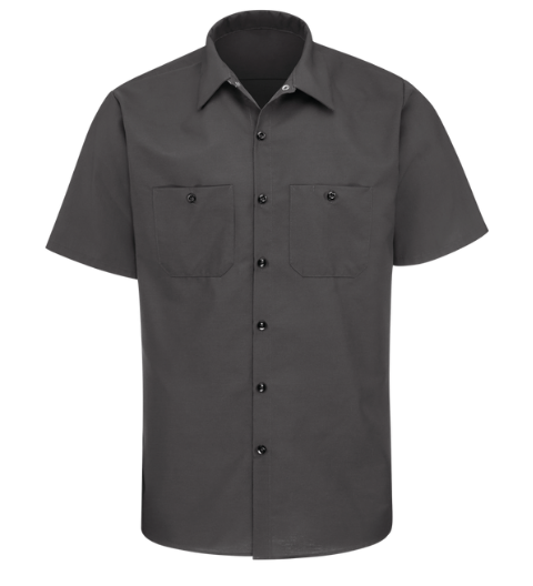 Red Kap Men’s Short Sleeve Work Shirt, Charcoal, SP24CH - Pressure ...